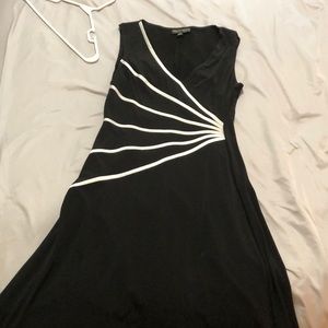 Lovely black dress with slimming white accents